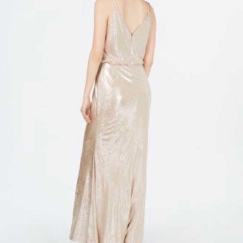 NWT Calvin Klein Metallic V Neck maxi dress - Picture 2 of 5